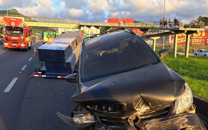 Acidente fatal foi no sentido Floripa (Foto: Divulgação CBMSC)