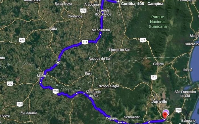 Motoristas terão como opção de desvio a BR 116 durante a interdição (Foto: Divulgação/Arteris)