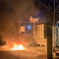 Subestação da Celesc pega fogo em São Bento