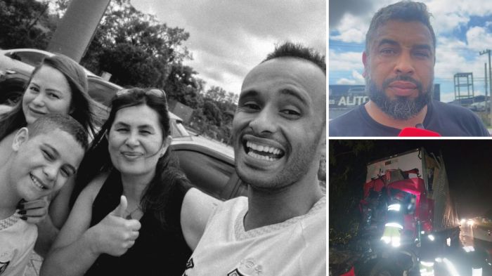 Neuci Maurílio Ribeiro Junior, de 40 anos, respondia por homicídio culposo após acidente em Itajaí (Fotos: Redes sociais | Camila Diel | PRF)