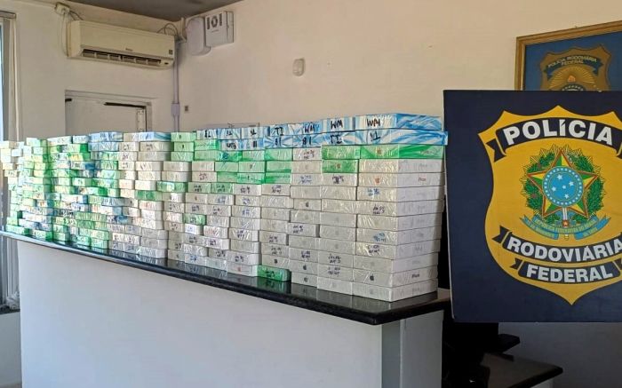 Motorista disse que levaria carga de eletrônicos até Balneário Camboriú (Foto: PRF)