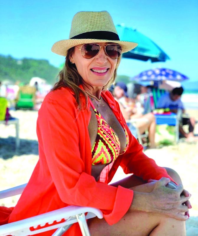 Claudia Valente optou pela praia