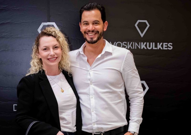 Hugo e Letícia Firmino durante o evento badalado no Balneário Shopping