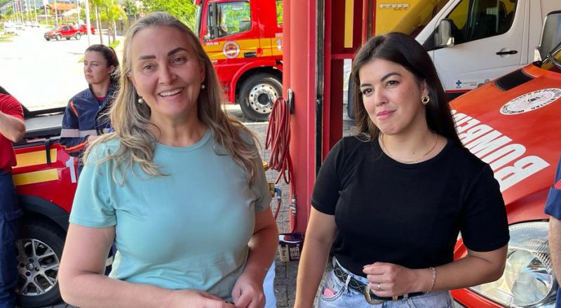 A vereadora de Bombinhas Isabela Camile (PSDB) se reuniu com a deputada federal, a galega Daniela Reinehr (PL), pra falar de segurança pública em Bombinhas e região (foto: divulgação)