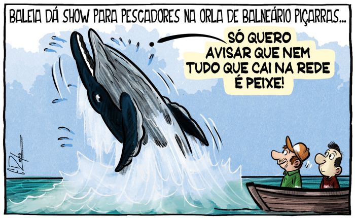 Baleia dá show no Balneário Piçarras