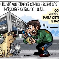 Prefeitura de Itajaí não vai mais fornecer comida e banho aos moradores de rua.