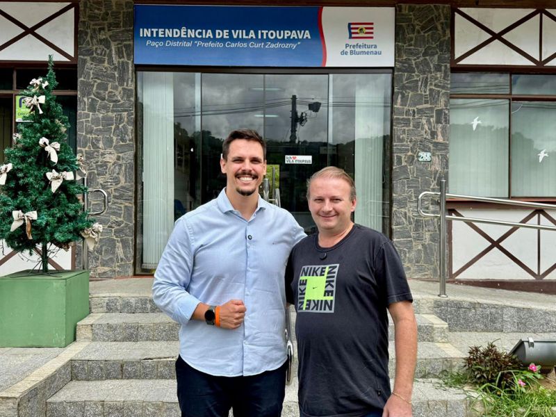 Após troca de intendente, vereador Bruno Win (NOVO) retoma articulação para garantir permanência da subdelegacia na Vila Itoupava, na galega Blumenau (foto: divulgação)