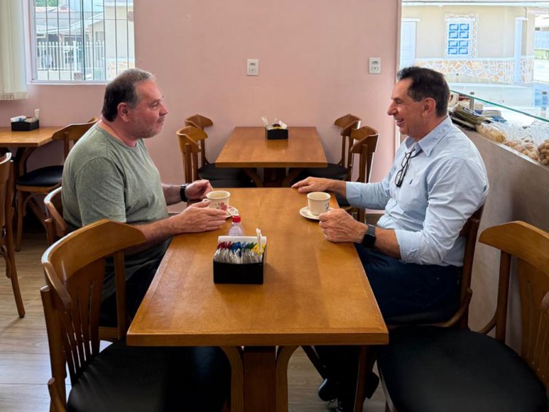 O chefão da Defesa Civil de Itajaí e pré-candidato a deputado estadual, Onir Mocelin (PL), fez uma visita de cortesia ao JC