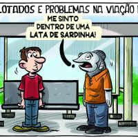 Ônibus lotados e problemas na Viação Praiana