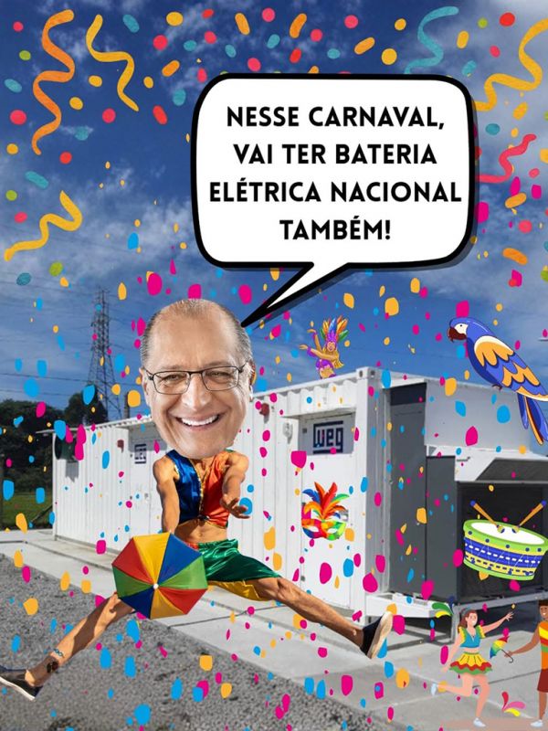 O vice-presidente picolé de chuchu, Geraldo Alckmin (PSB), comentou a nova fábrica de baterias do país em suas redes sociais: “Não é só no carnaval que vai ter bateria! O @bndesgovbr acaba de aprovar R$ 280 mi de empréstimo para a WEG, grande multinacional brasileira, construir a maior fábrica de sistemas de armazenamento de energia em bateria do país, em Itajaí, Santa Catarina. É a indústria brasileira mostrando a que veio, gerando empregos, inovando e descarbonizando a economia.