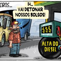 Caminhoneiros contra alta do diesel;