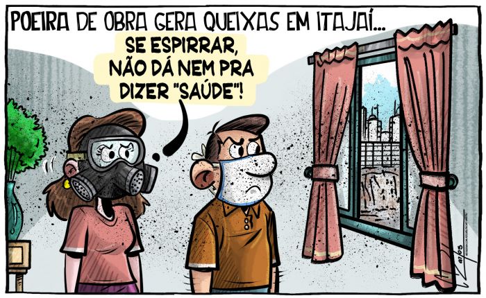 Poeira de obra gera queixas de saúde em Itajaí