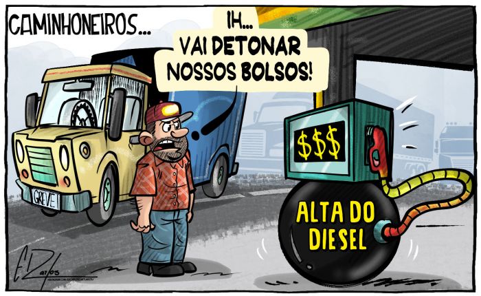 Caminhoneiros contra alta do diesel;
