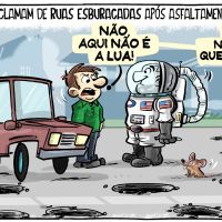 Ruas esburacadas em Itajaí