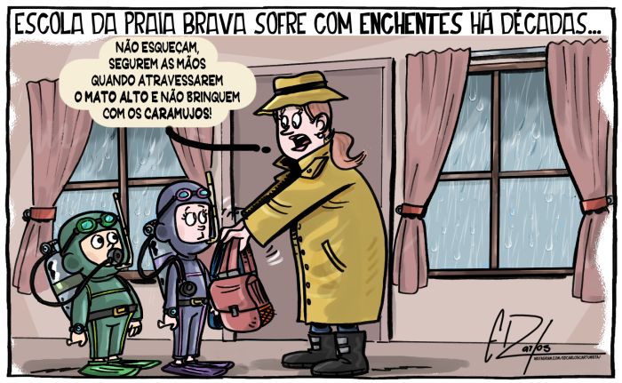 Escola da Praia Brava sofre com enchentes há décadas