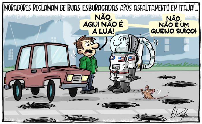 Ruas esburacadas em Itajaí